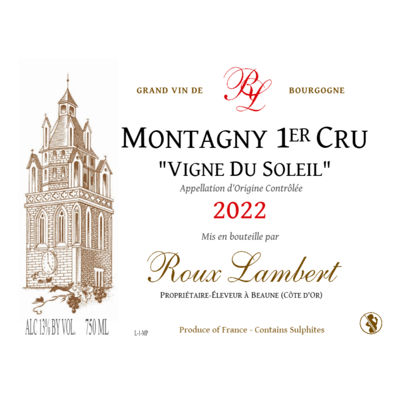 Montagny 1er cru, Vigne du Soleil (2022) Roux Lambert